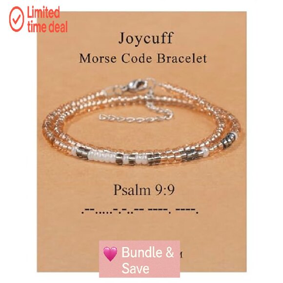 Adjustable Morse Code Bracelet Inspirational Gift Women - Picture 2 of 8